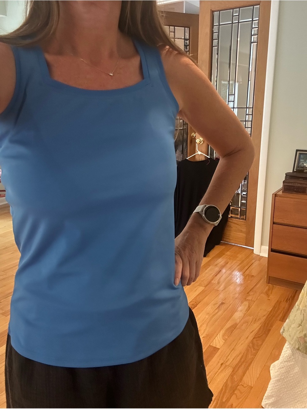 Tail Women's Blue Square Neck Tank Top